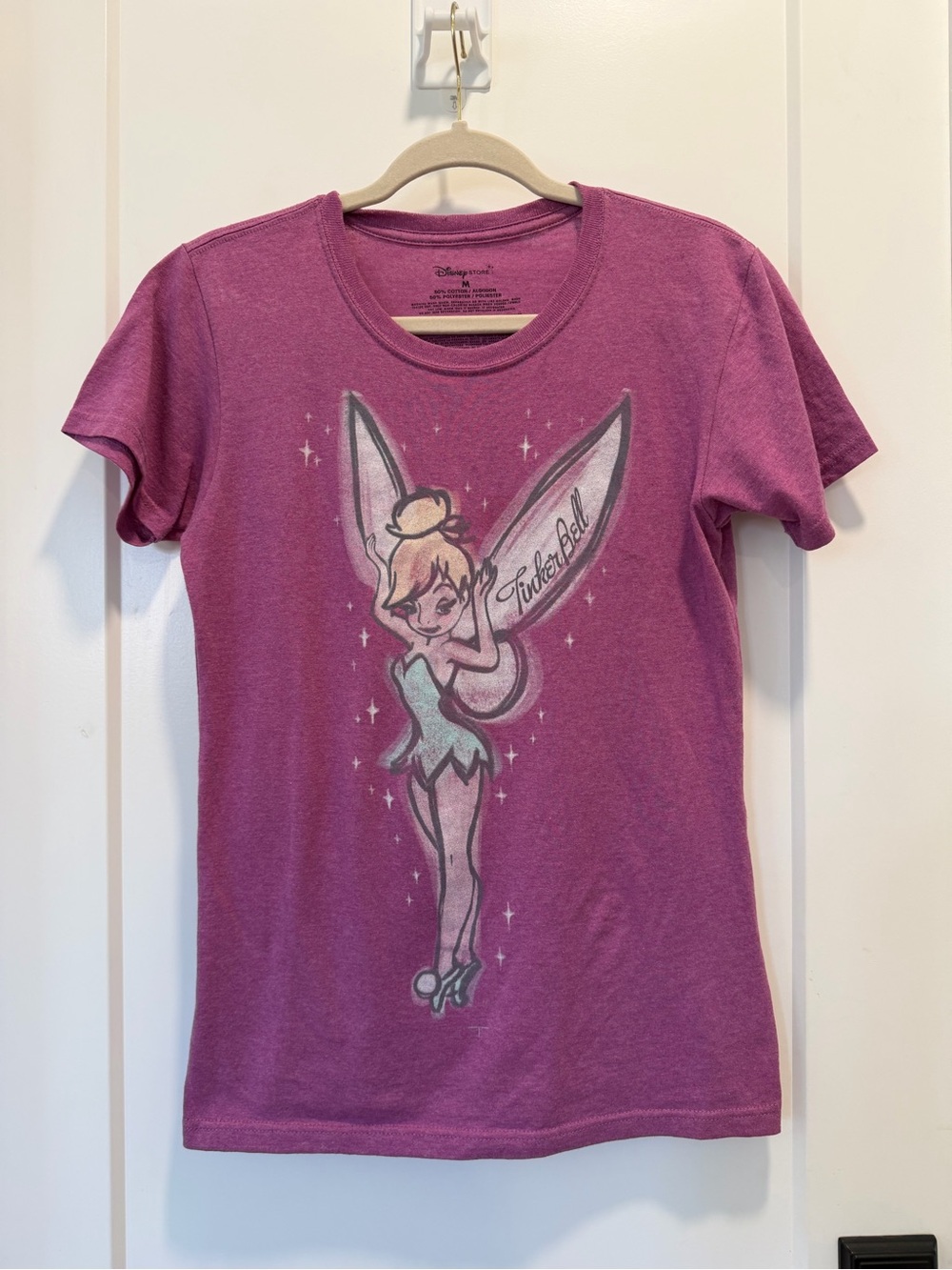 Disney Tinker Bell Pink Tee size M